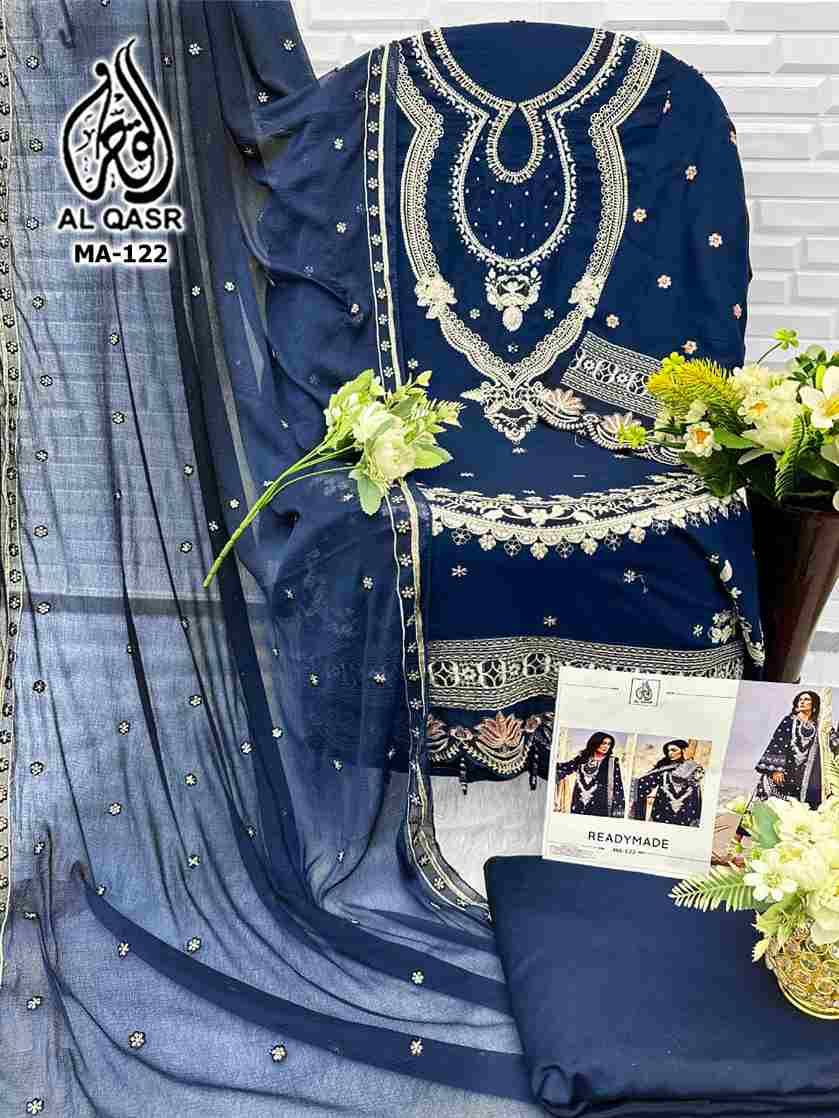 MA-122 Colours By Al Qasr 122-A To 122-D Series Beautiful Pakistani Suits Colorful Stylish Fancy Casual Wear & Ethnic Wear Pure Rayon Cotton Dresses At Wholesale Price