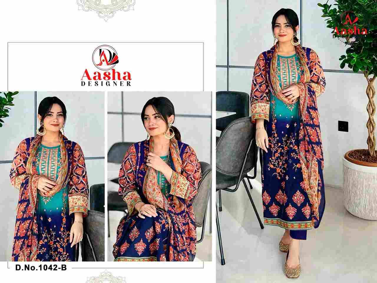 Harsha Vol-4 By Aasha Designer 1042-A To 1042-B Series Wholesale Designer Pakistani Suits Collection Beautiful Stylish Fancy Colorful Party Wear & Occasional Wear Pure Cotton Dresses At Wholesale Price