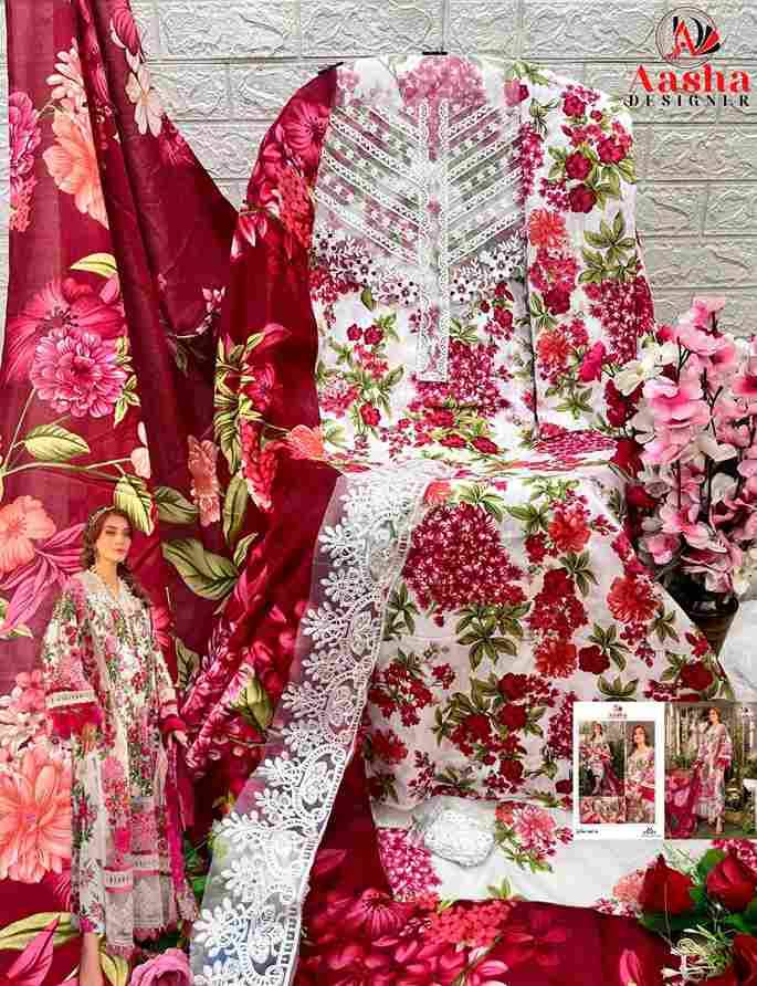 Aasha Hit Design 1057-A By Aasha Designer Wholesale Designer Pakistani Suits Collection Beautiful Stylish Fancy Colorful Party Wear & Occasional Wear Pure Cotton Dresses At Wholesale Price
