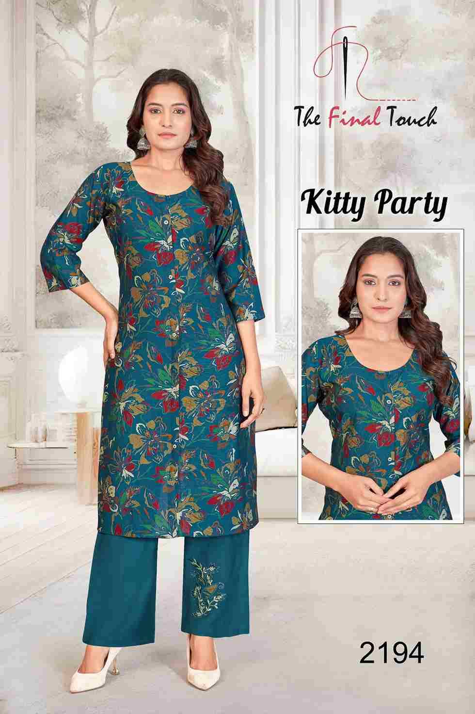 Kitty Party By The Final Touch 2194 To 2205 Series Designer Stylish Fancy Colorful Beautiful Party Wear & Ethnic Wear Collection Vertican Kurtis With Bottom At Wholesale Price