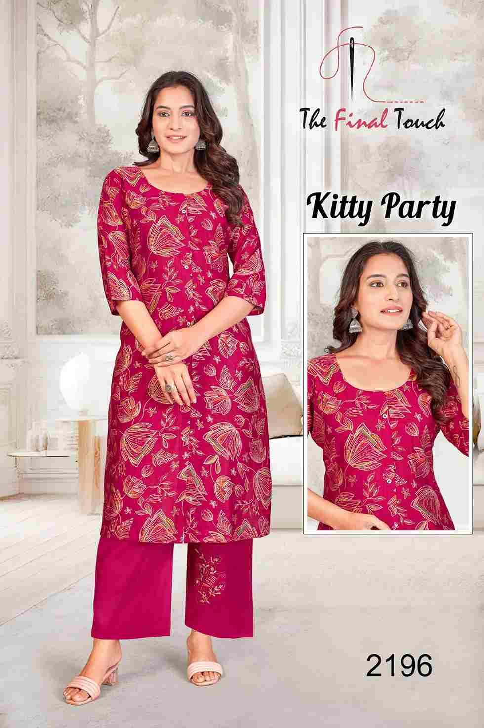 Kitty Party By The Final Touch 2194 To 2205 Series Designer Stylish Fancy Colorful Beautiful Party Wear & Ethnic Wear Collection Vertican Kurtis With Bottom At Wholesale Price