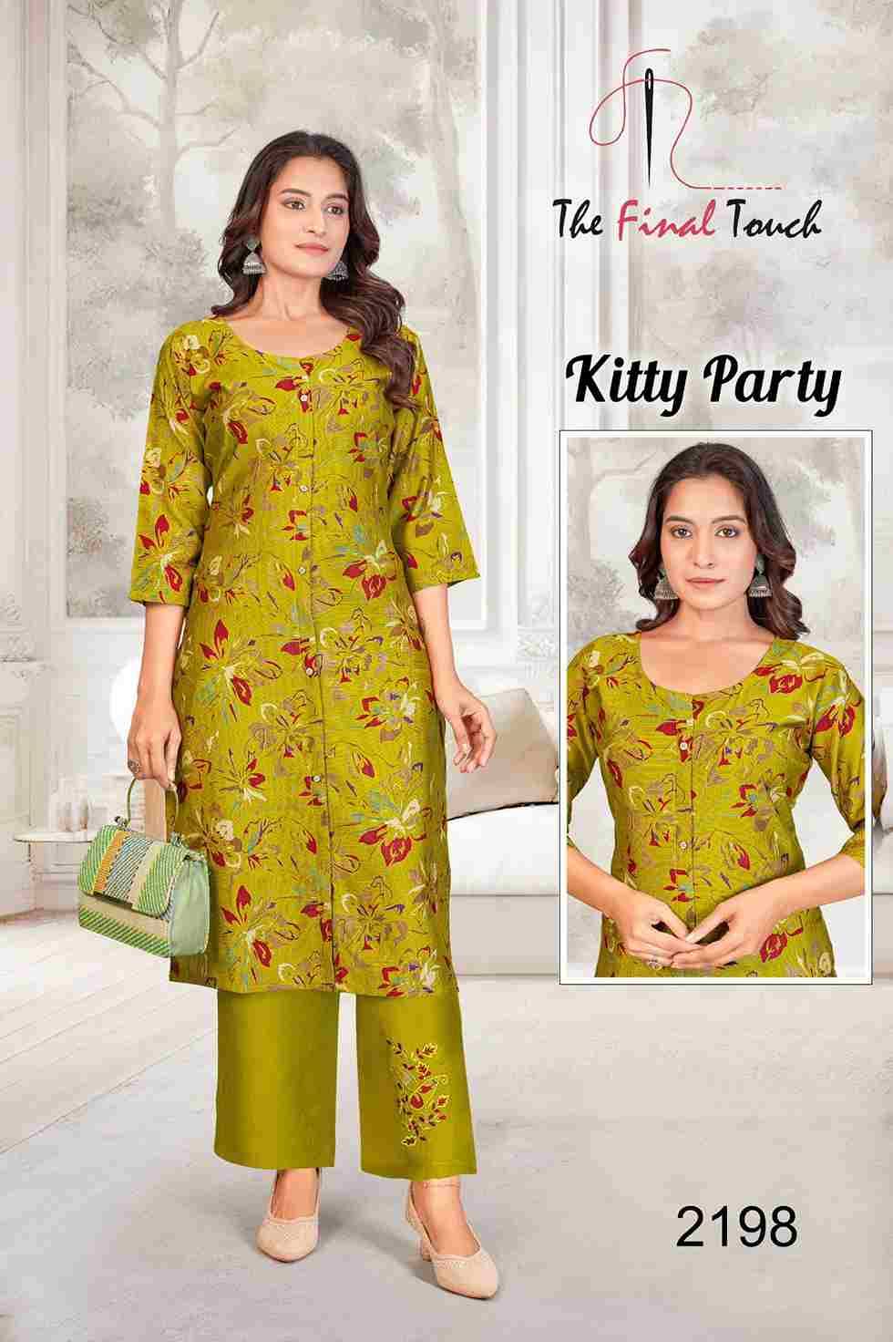 Kitty Party By The Final Touch 2194 To 2205 Series Designer Stylish Fancy Colorful Beautiful Party Wear & Ethnic Wear Collection Vertican Kurtis With Bottom At Wholesale Price
