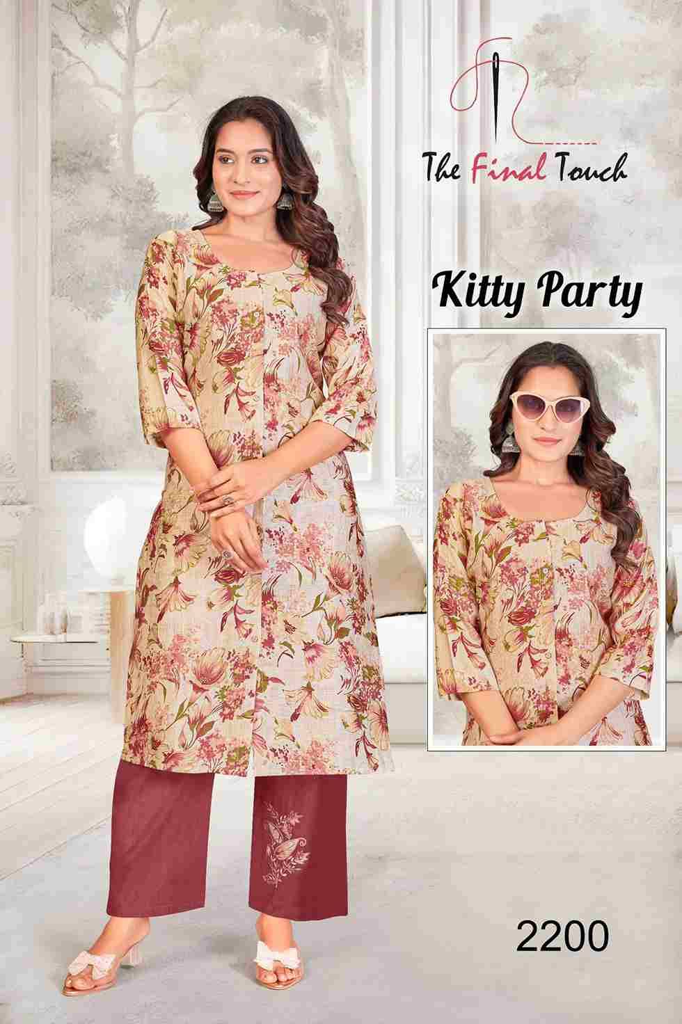 Kitty Party By The Final Touch 2194 To 2205 Series Designer Stylish Fancy Colorful Beautiful Party Wear & Ethnic Wear Collection Vertican Kurtis With Bottom At Wholesale Price