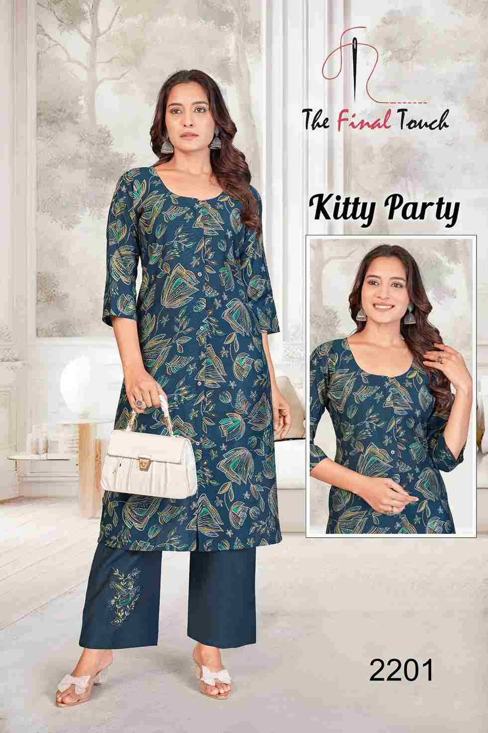 Kitty Party By The Final Touch 2194 To 2205 Series Designer Stylish Fancy Colorful Beautiful Party Wear & Ethnic Wear Collection Vertican Kurtis With Bottom At Wholesale Price