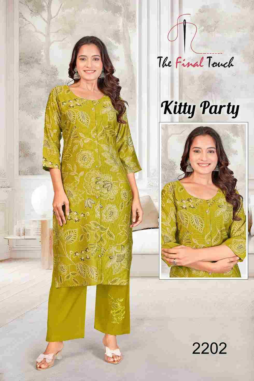 Kitty Party By The Final Touch 2194 To 2205 Series Designer Stylish Fancy Colorful Beautiful Party Wear & Ethnic Wear Collection Vertican Kurtis With Bottom At Wholesale Price