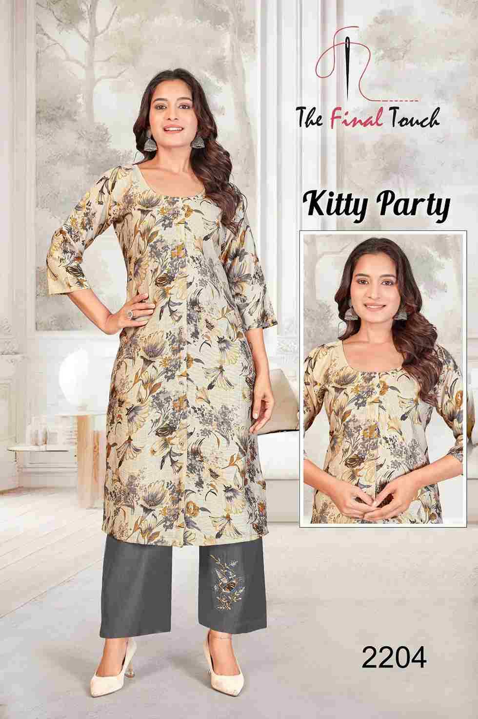 Kitty Party By The Final Touch 2194 To 2205 Series Designer Stylish Fancy Colorful Beautiful Party Wear & Ethnic Wear Collection Vertican Kurtis With Bottom At Wholesale Price