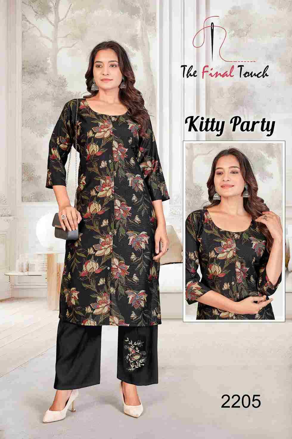 Kitty Party By The Final Touch 2194 To 2205 Series Designer Stylish Fancy Colorful Beautiful Party Wear & Ethnic Wear Collection Vertican Kurtis With Bottom At Wholesale Price
