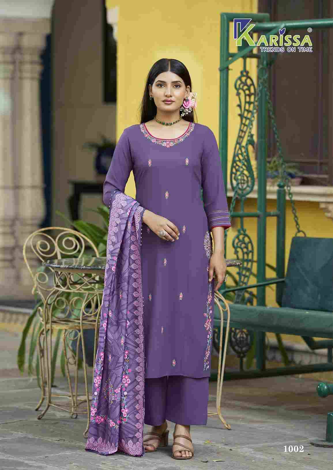 Aastha By Karissa 1001 To 1004 Series Beautiful Festive Suits Colorful Stylish Fancy Casual Wear & Ethnic Wear Pure Rayon Dresses At Wholesale Price