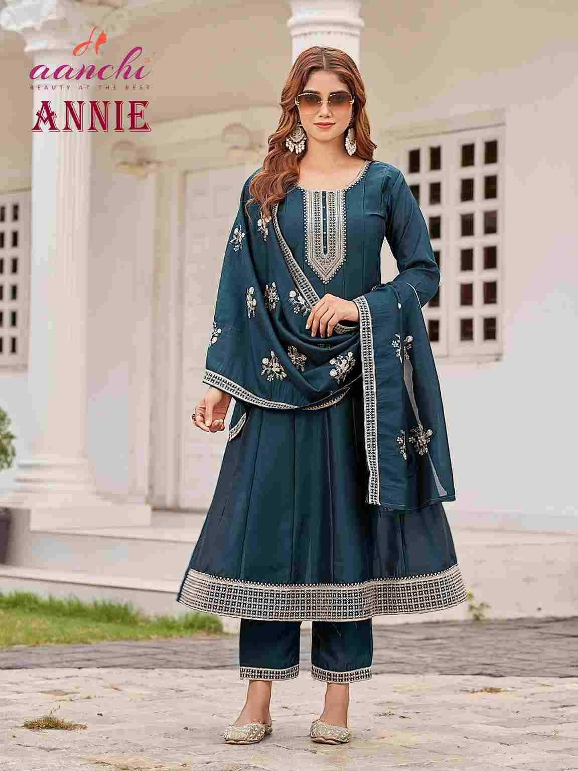Annie By Aanchi 01 To 04 Series Beautiful Suits Colorful Stylish Fancy Casual Wear & Ethnic Wear Silk Dresses At Wholesale Price