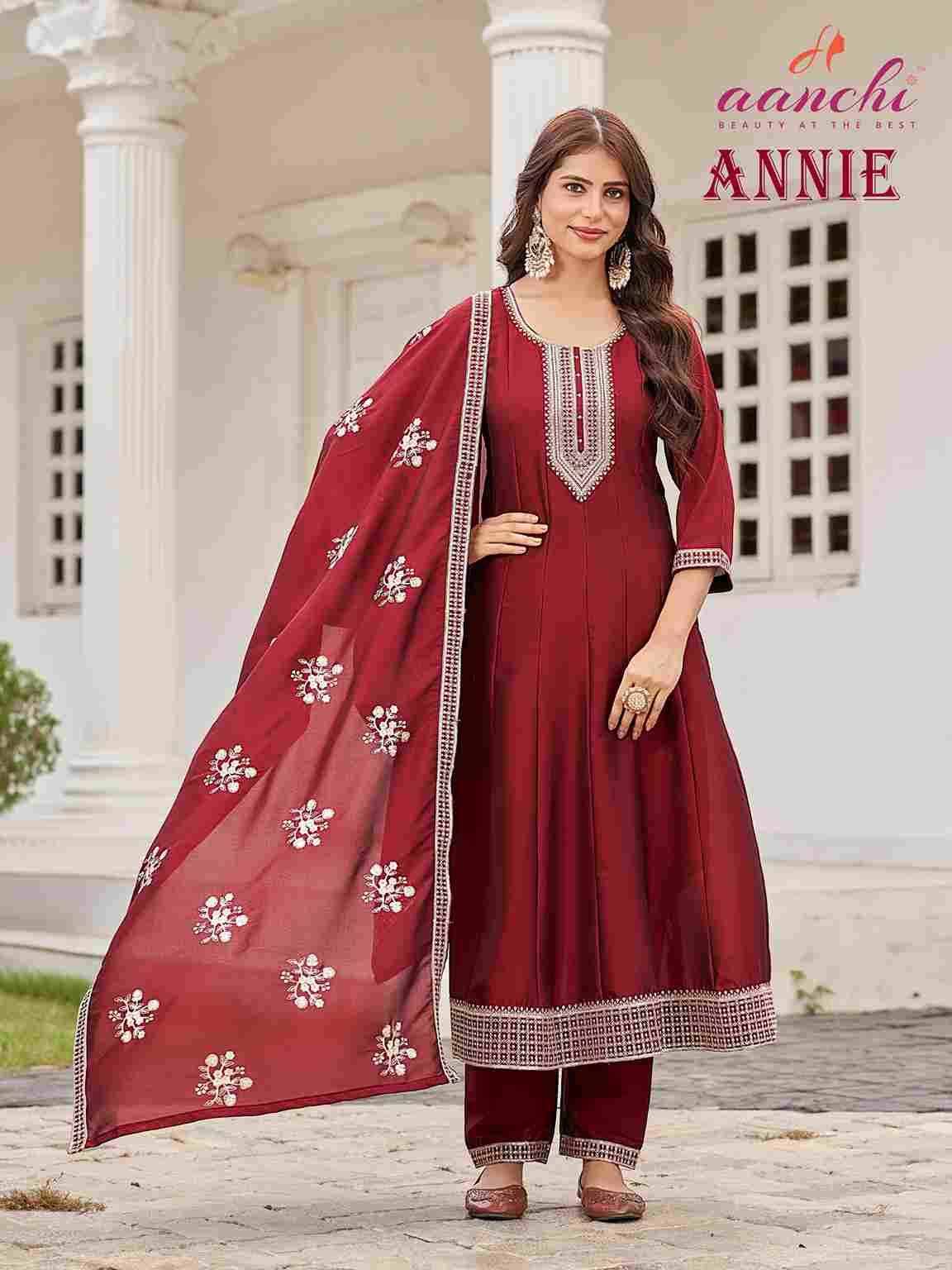 Annie By Aanchi 01 To 04 Series Beautiful Suits Colorful Stylish Fancy Casual Wear & Ethnic Wear Silk Dresses At Wholesale Price
