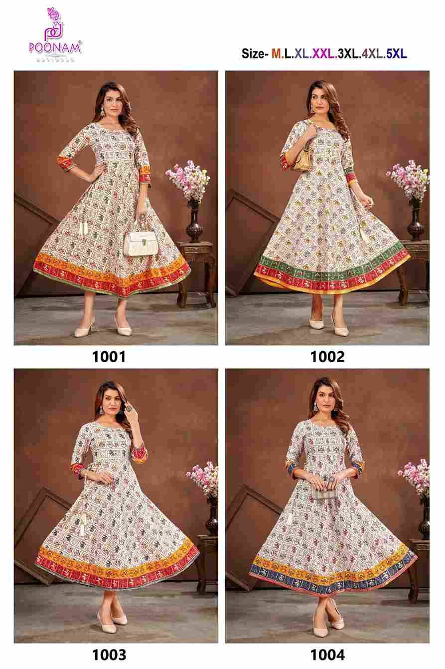 Patola Grown By Poonam Designer 1001 To 1004 Series Beautiful Stylish Fancy Colorful Casual Wear & Ethnic Wear Cotton Gown At Wholesale Price