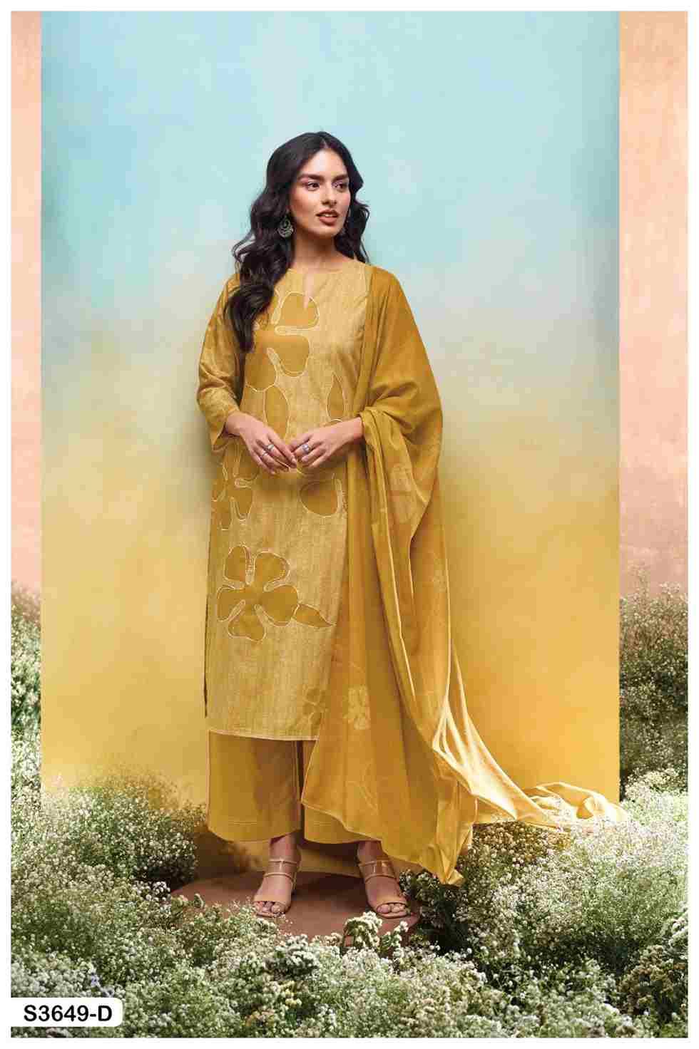 Sanuthi-3649 By Ganga Fashion 3649-A To 3649-D Series Beautiful Festive Suits Colorful Stylish Fancy Casual Wear & Ethnic Wear Pure Cotton Dresses At Wholesale Price