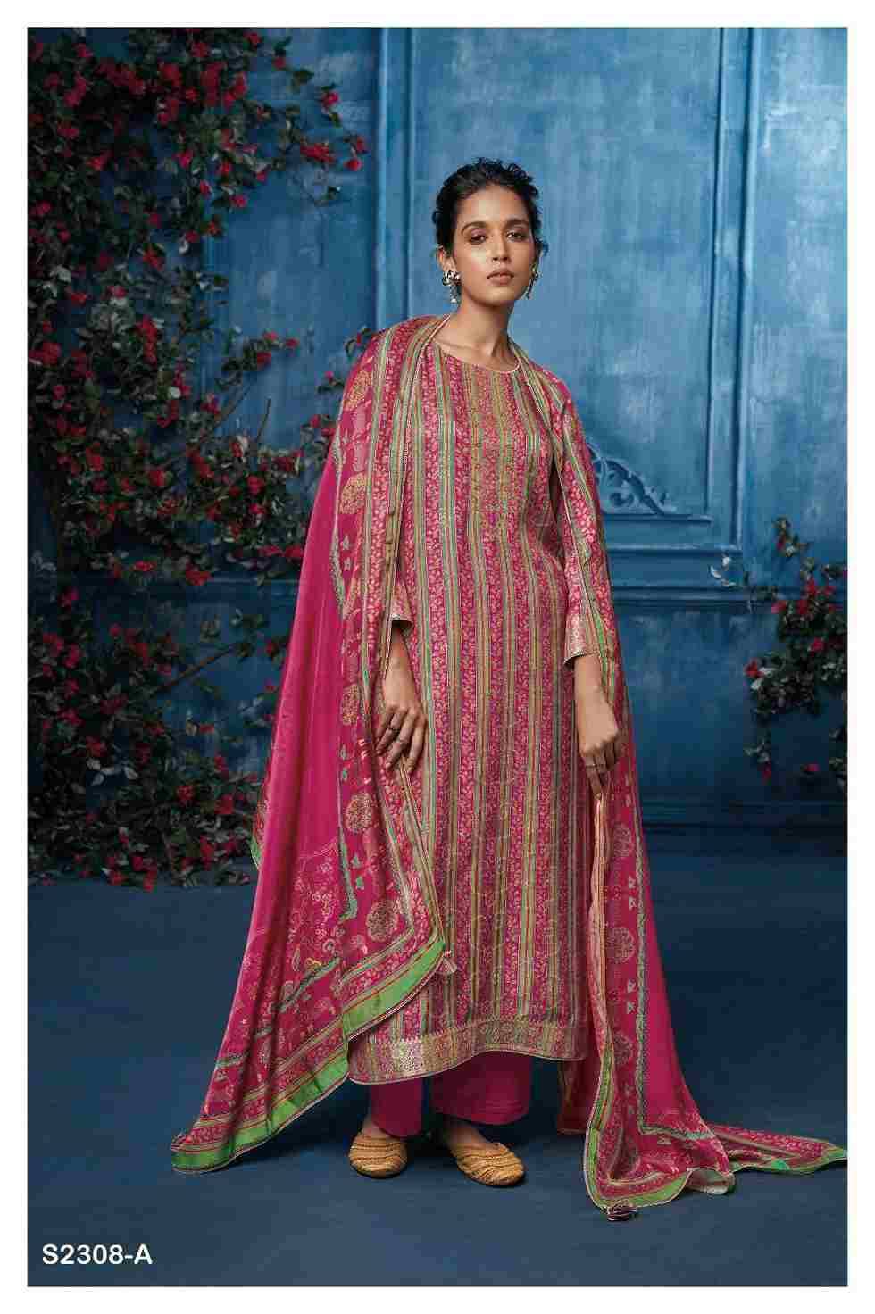 Maisie-2308 By Ganga Fashion 2308-A To 2308-C Series Beautiful Festive Suits Colorful Stylish Fancy Casual Wear & Ethnic Wear Jacquard Silk Dresses At Wholesale Price
