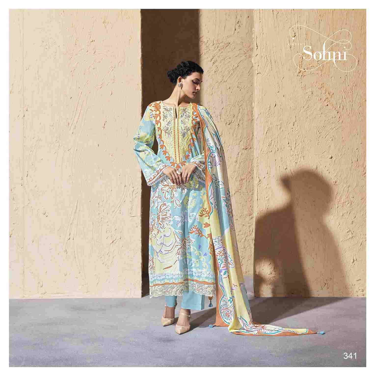 Joy By Sohni 341 To 344 Series Beautiful Suits Colorful Stylish Fancy Casual Wear & Ethnic Wear Pure Cotton Lawn Embroidery Dresses At Wholesale Price