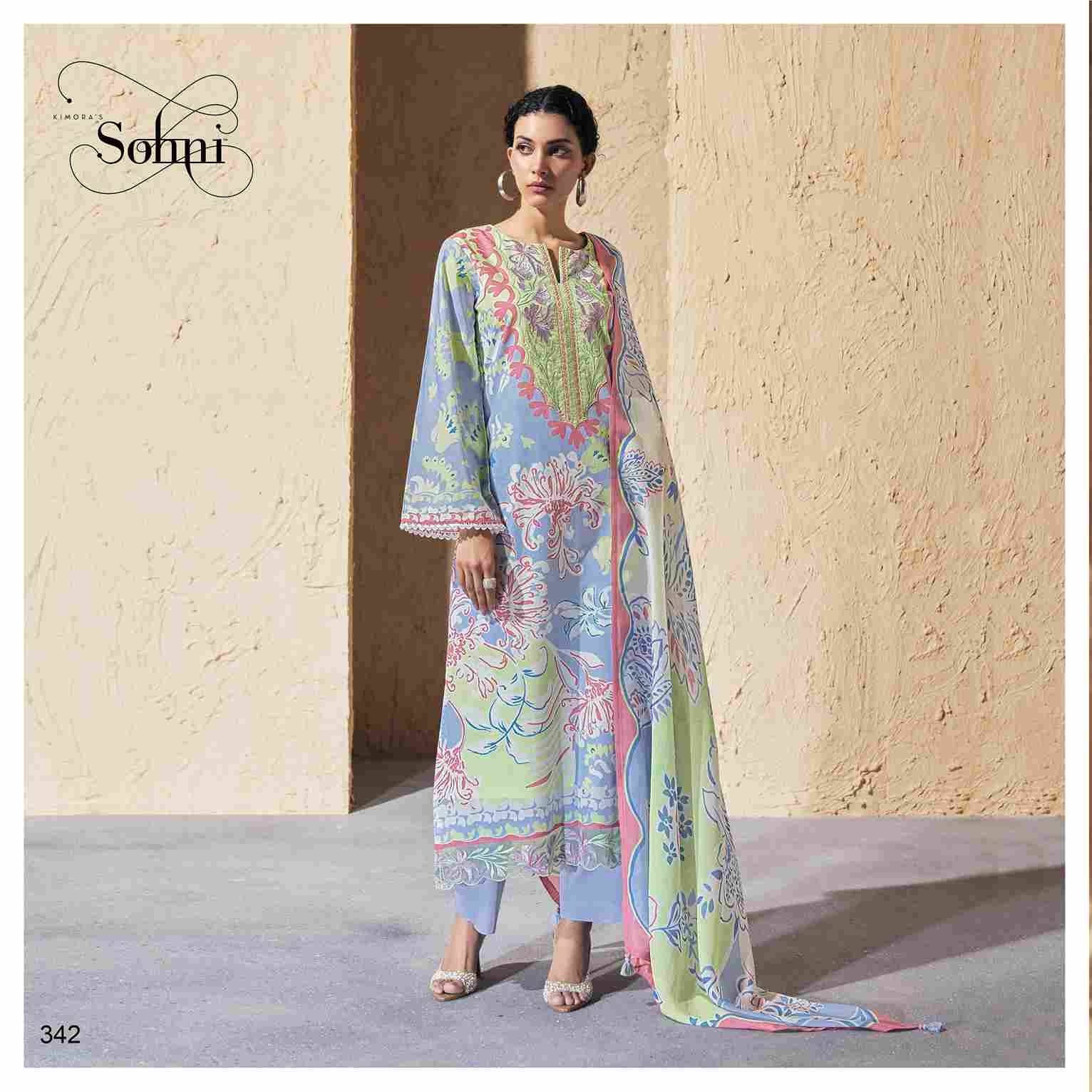 Joy By Sohni 341 To 344 Series Beautiful Suits Colorful Stylish Fancy Casual Wear & Ethnic Wear Pure Cotton Lawn Embroidery Dresses At Wholesale Price
