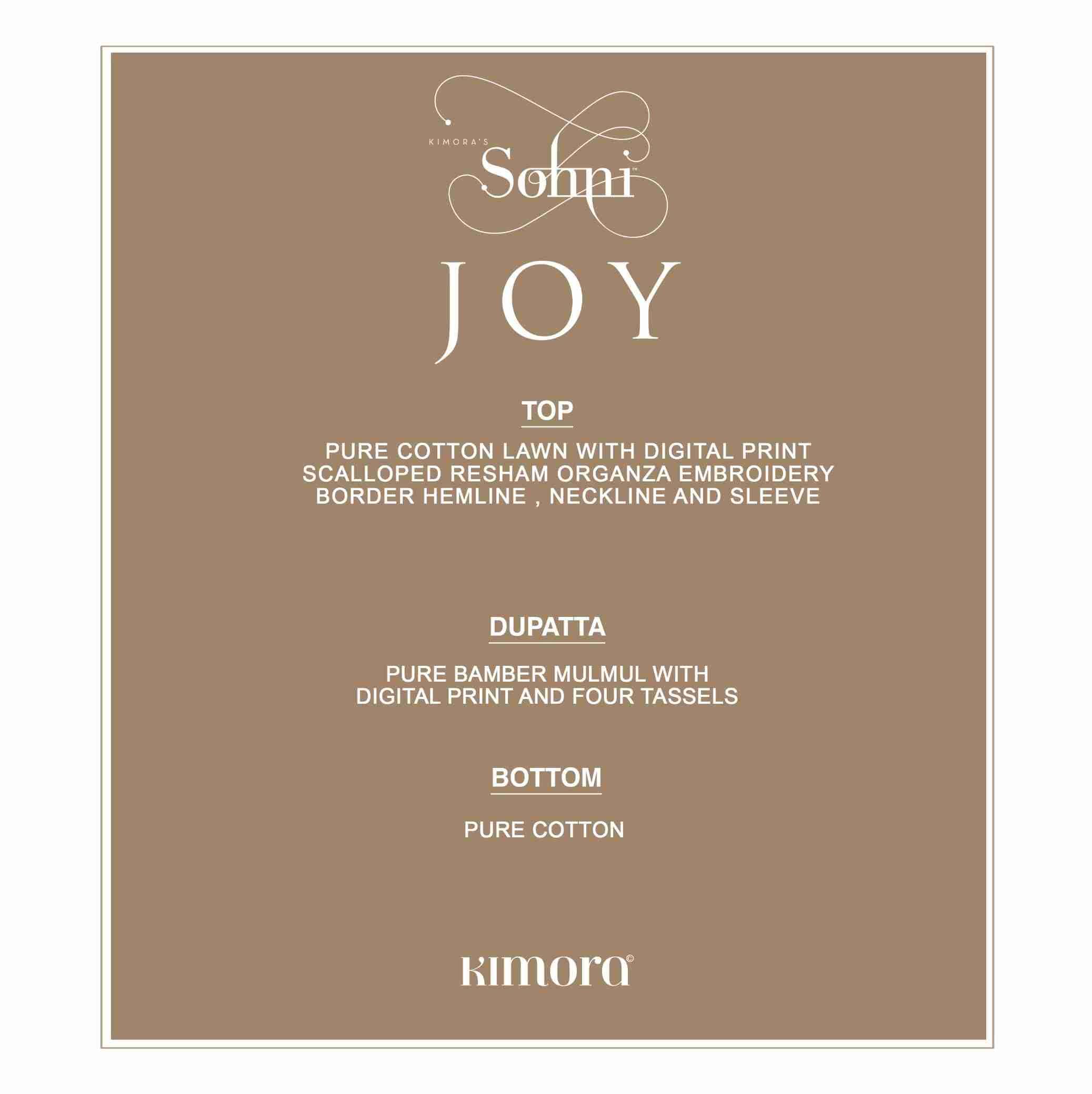 Joy By Sohni 341 To 344 Series Beautiful Suits Colorful Stylish Fancy Casual Wear & Ethnic Wear Pure Cotton Lawn Embroidery Dresses At Wholesale Price