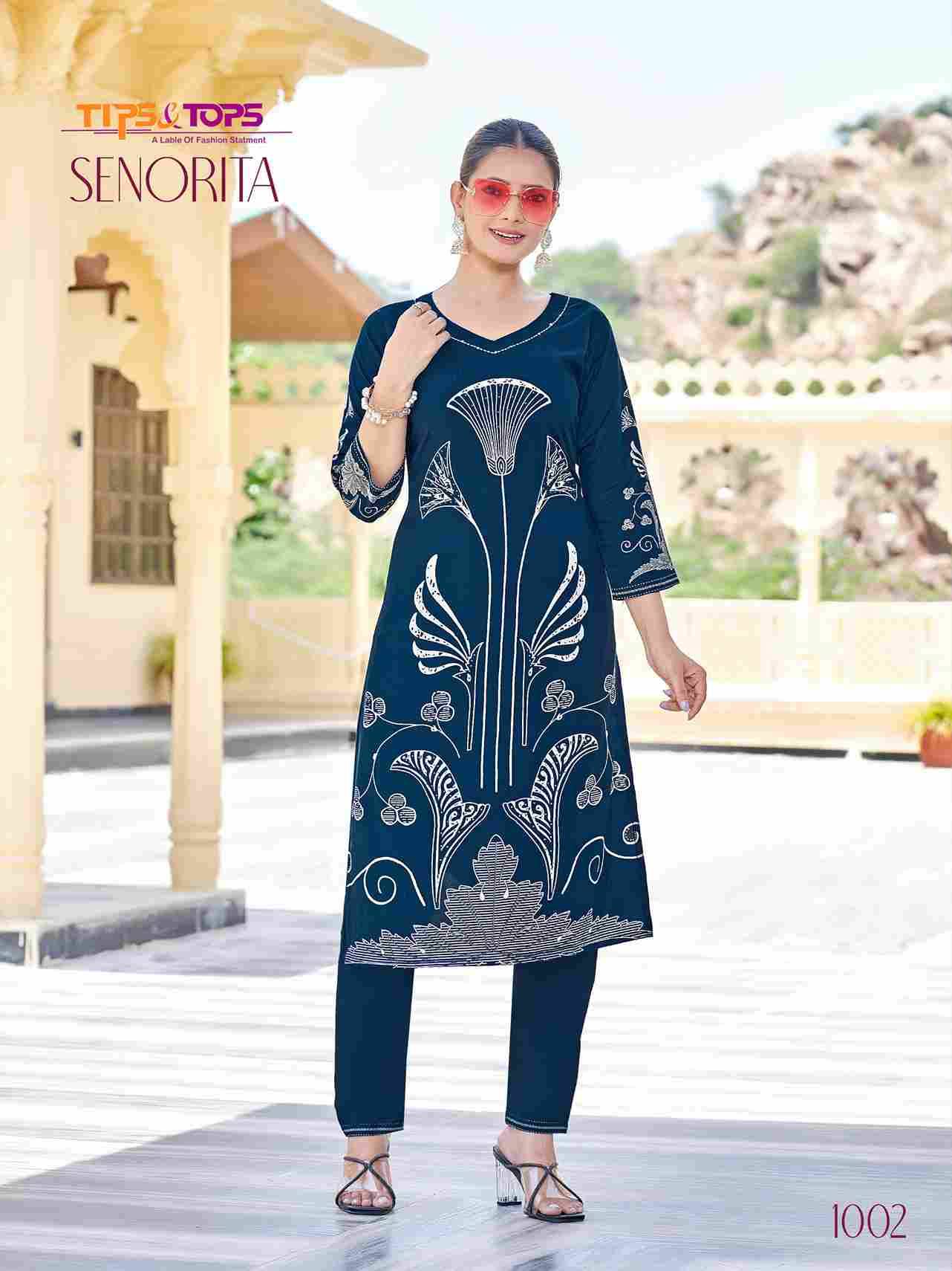 Senorita By Tips And Tops 1001 To 1004 Series Designer Stylish Fancy Colorful Beautiful Party Wear & Ethnic Wear Collection Rayon Print Co-Ord At Wholesale Price