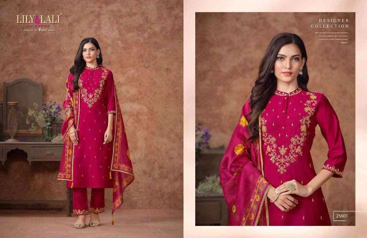 Rashmika By Lily And Lali 25601 To 25606 Series Beautiful Festive Suits Colorful Stylish Fancy Casual Wear & Ethnic Wear Viscose Silk Embroidery Dresses At Wholesale Price