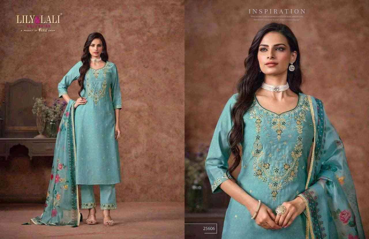 Rashmika By Lily And Lali 25601 To 25606 Series Beautiful Festive Suits Colorful Stylish Fancy Casual Wear & Ethnic Wear Viscose Silk Embroidery Dresses At Wholesale Price