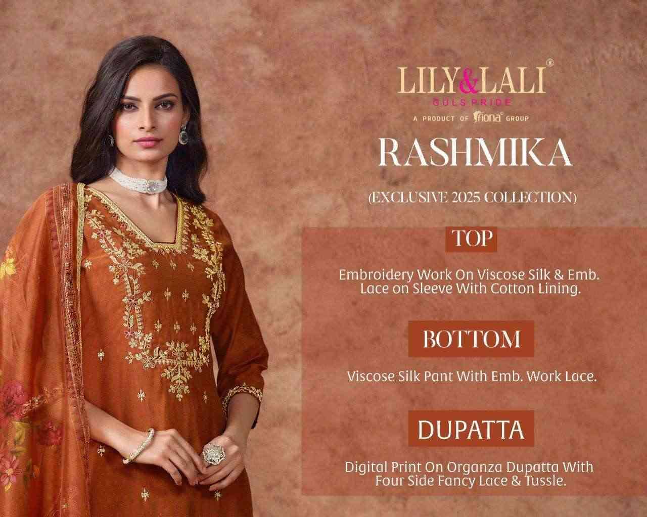 Rashmika By Lily And Lali 25601 To 25606 Series Beautiful Festive Suits Colorful Stylish Fancy Casual Wear & Ethnic Wear Viscose Silk Embroidery Dresses At Wholesale Price