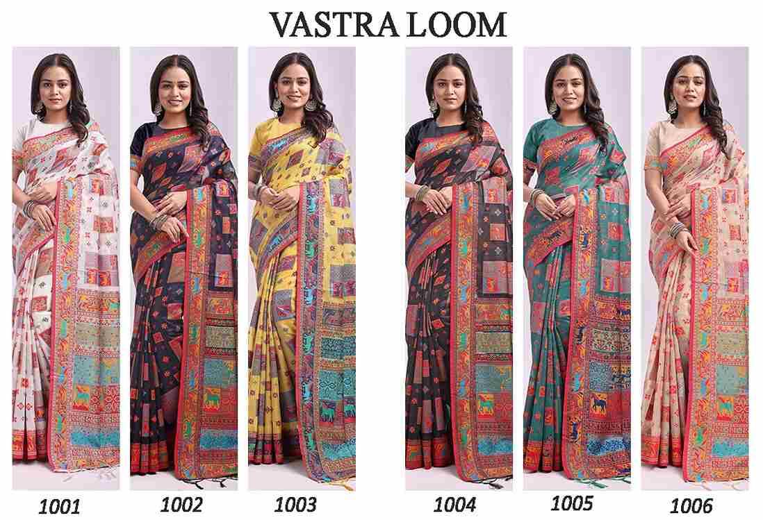 Vastra Loom By Fashid Wholesale 1001 To 1006 Series Indian Traditional Wear Collection Beautiful Stylish Fancy Colorful Party Wear & Occasional Wear Linen Cotton Sarees At Wholesale Price