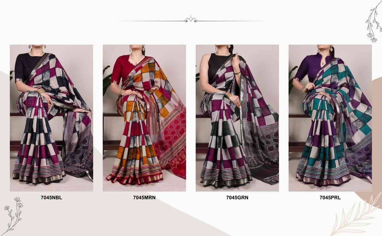 7045 By Fashid Wholesale 7045-A To 7045-D Series Indian Traditional Wear Collection Beautiful Stylish Fancy Colorful Party Wear & Occasional Wear Viscose Chanderi Sarees At Wholesale Price