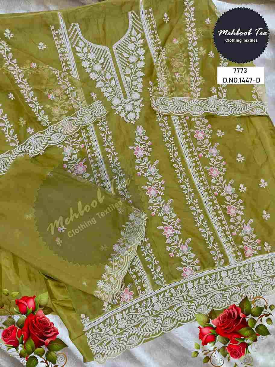 Mehboob Tex Hit Design 1447 Colours By Mehboob Tex 1447-A To 1447-D Series Beautiful Pakistani Suits Stylish Fancy Colorful Party Wear & Occasional Wear Organza Embroidered Dresses At Wholesale Price