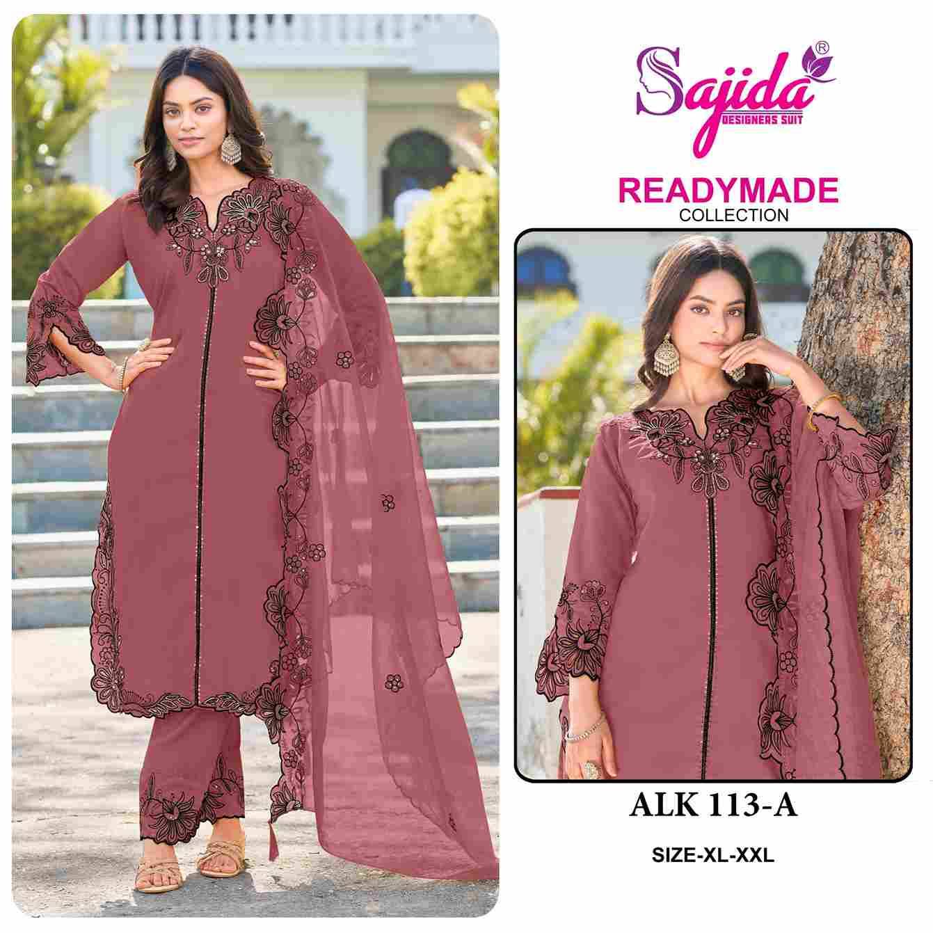 ALK-113 Colours By Sajida Designer Suits 113-A To 113-D Series Beautiful Pakistani Suits Colorful Stylish Fancy Casual Wear & Ethnic Wear Heavy Roman Silk Embroidered Dresses At Wholesale Price