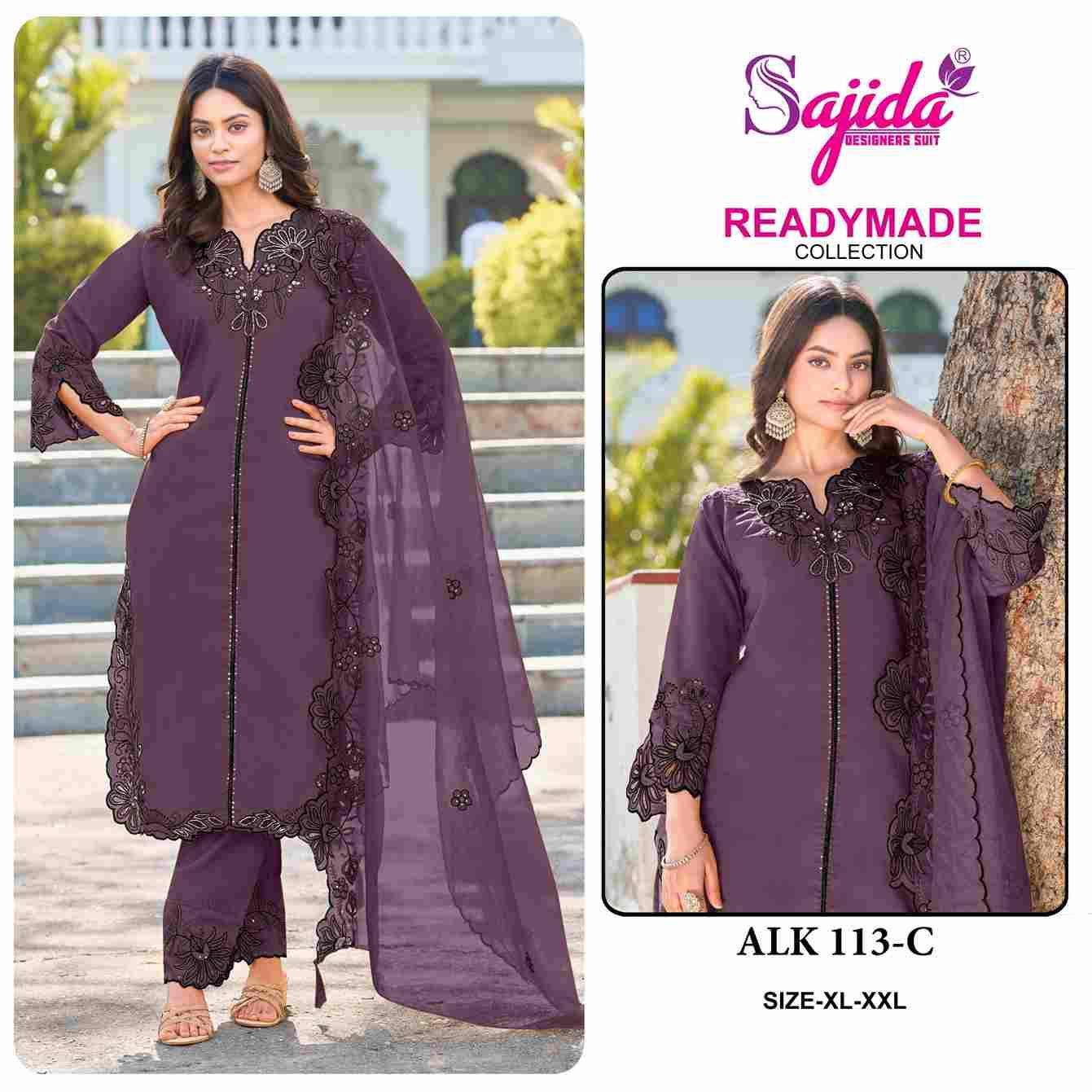 ALK-113 Colours By Sajida Designer Suits 113-A To 113-D Series Beautiful Pakistani Suits Colorful Stylish Fancy Casual Wear & Ethnic Wear Heavy Roman Silk Embroidered Dresses At Wholesale Price