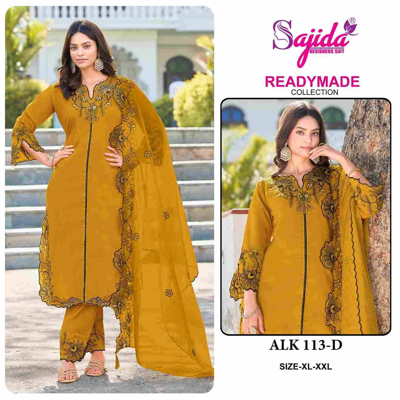 ALK-113 Colours By Sajida Designer Suits 113-A To 113-D Series Beautiful Pakistani Suits Colorful Stylish Fancy Casual Wear & Ethnic Wear Heavy Roman Silk Embroidered Dresses At Wholesale Price