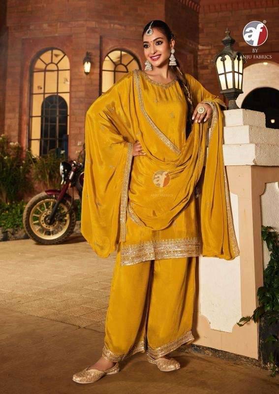 Sahiba Vol-7 By Anju Fabrics 4191 To 4196 Series Designer Festive Suits Collection Beautiful Stylish Fancy Colorful Party Wear & Occasional Wear Chinnon Dresses At Wholesale Price