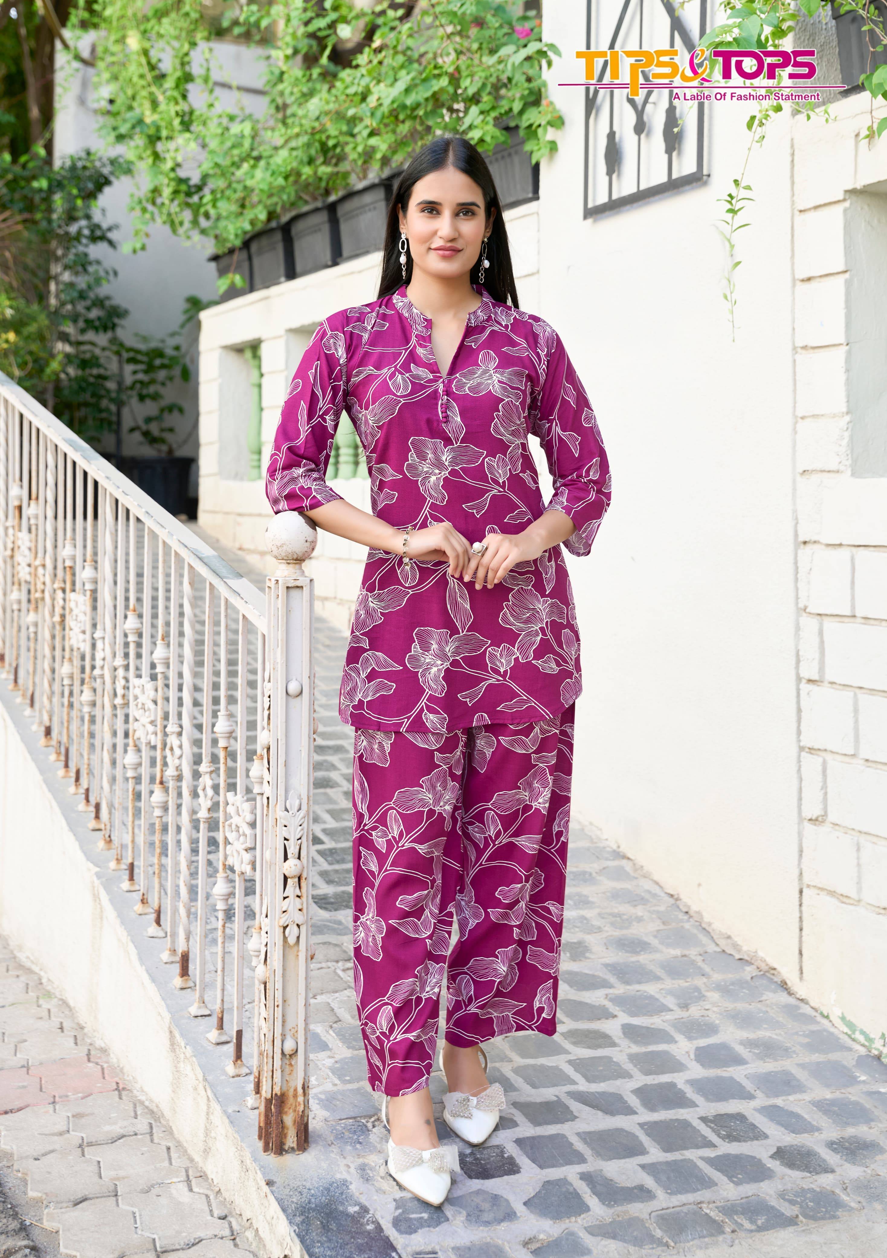 Fashion Beats Vol-12 By Tips And Tops 12001 To 12006 Series Designer Stylish Fancy Colorful Beautiful Party Wear & Ethnic Wear Collection Rayon Print Co-Ord At Wholesale Price