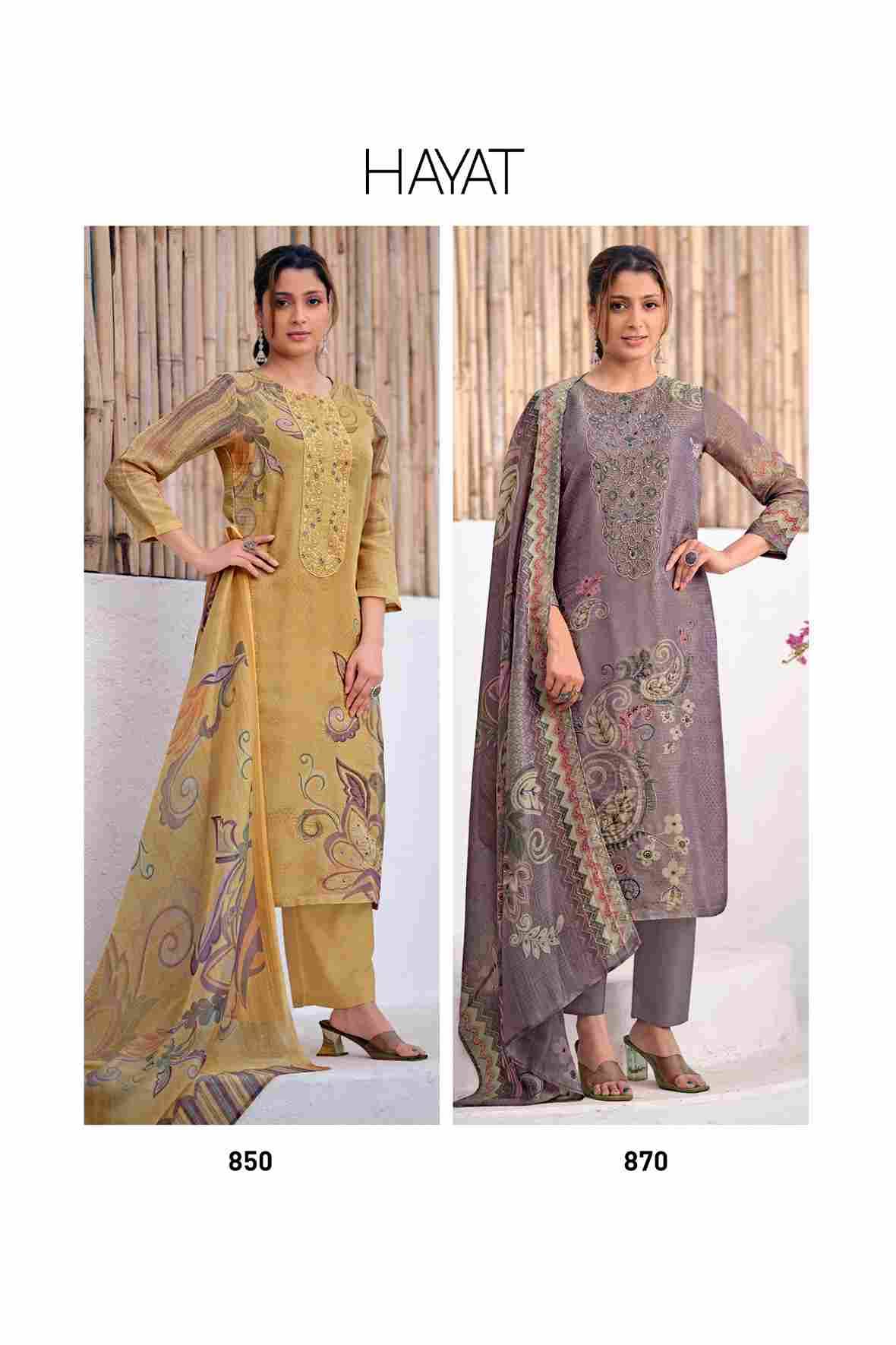 Hayat By Sahiba Fabrics Beautiful Festive Suits Colorful Stylish Fancy Casual Wear & Ethnic Wear Organza Tissue Jacquard Dresses At Wholesale Price