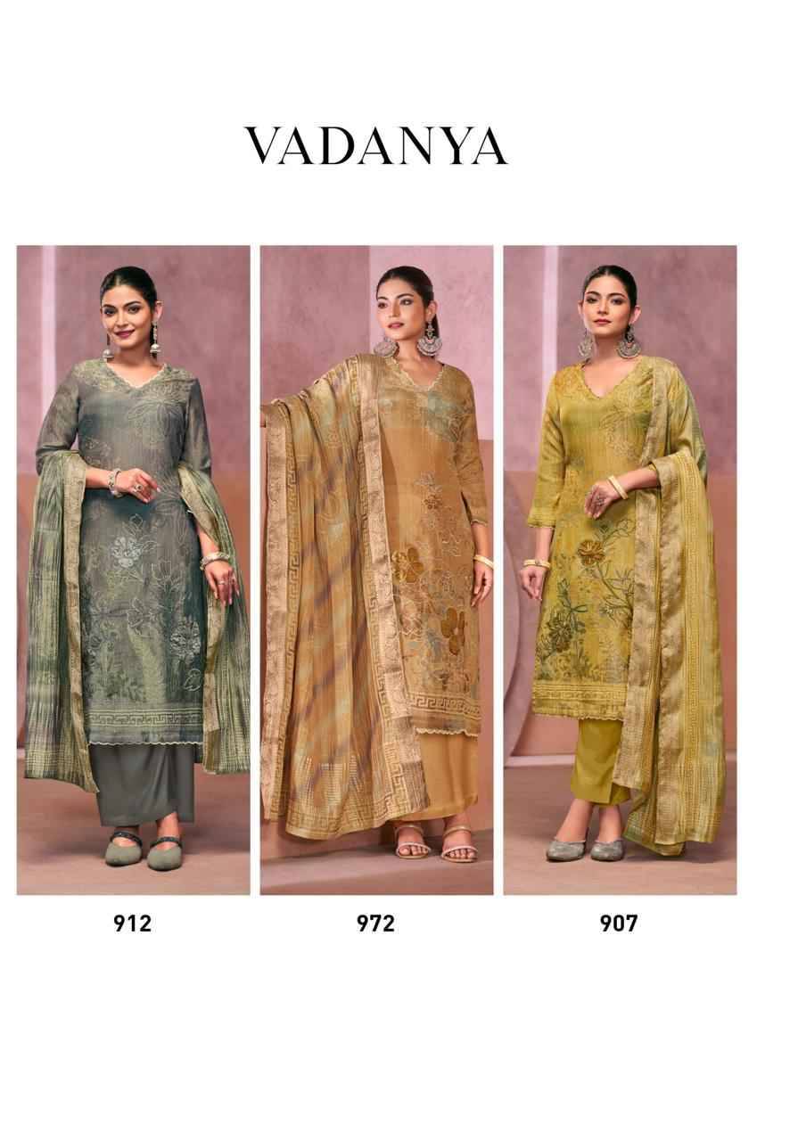 Vadanya By Sahiba Fabrics Beautiful Festive Suits Colorful Stylish Fancy Casual Wear & Ethnic Wear Tissue Shimmer Dresses At Wholesale Price