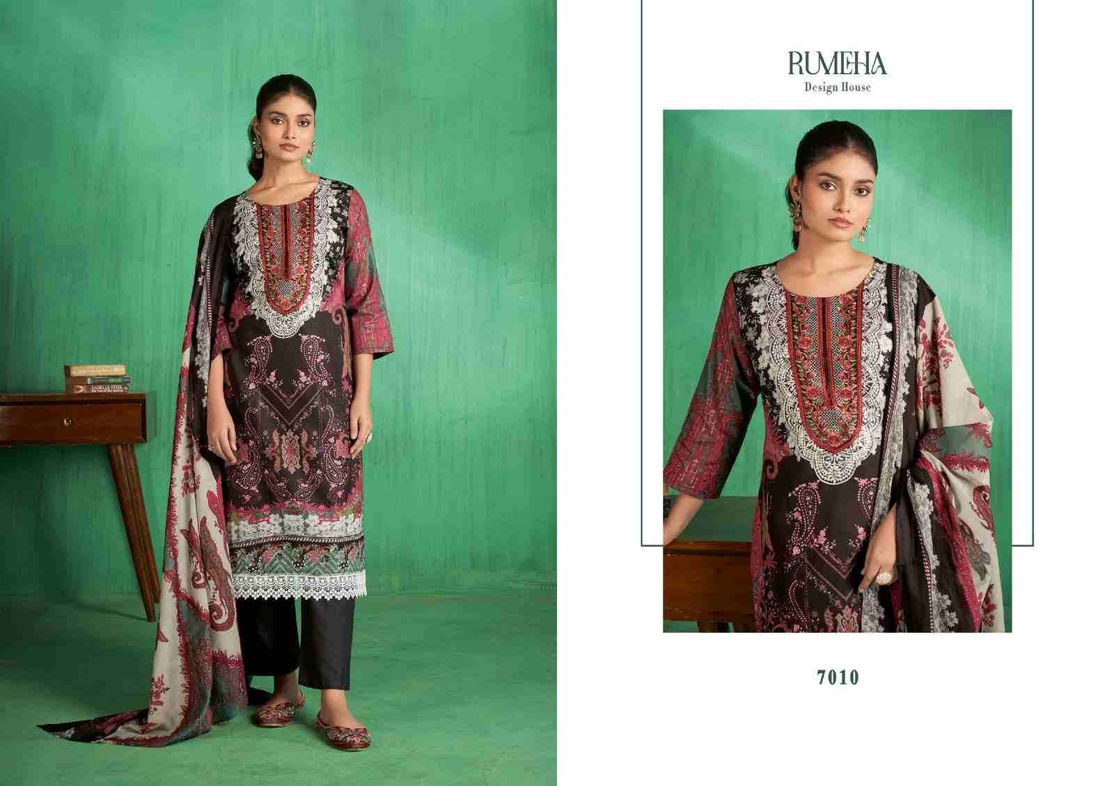 Jasmeen By Rumeha 7009 To 7012 Series Beautiful Festive Suits Stylish Fancy Colorful Casual Wear & Ethnic Wear Cotton Print Dresses At Wholesale Price