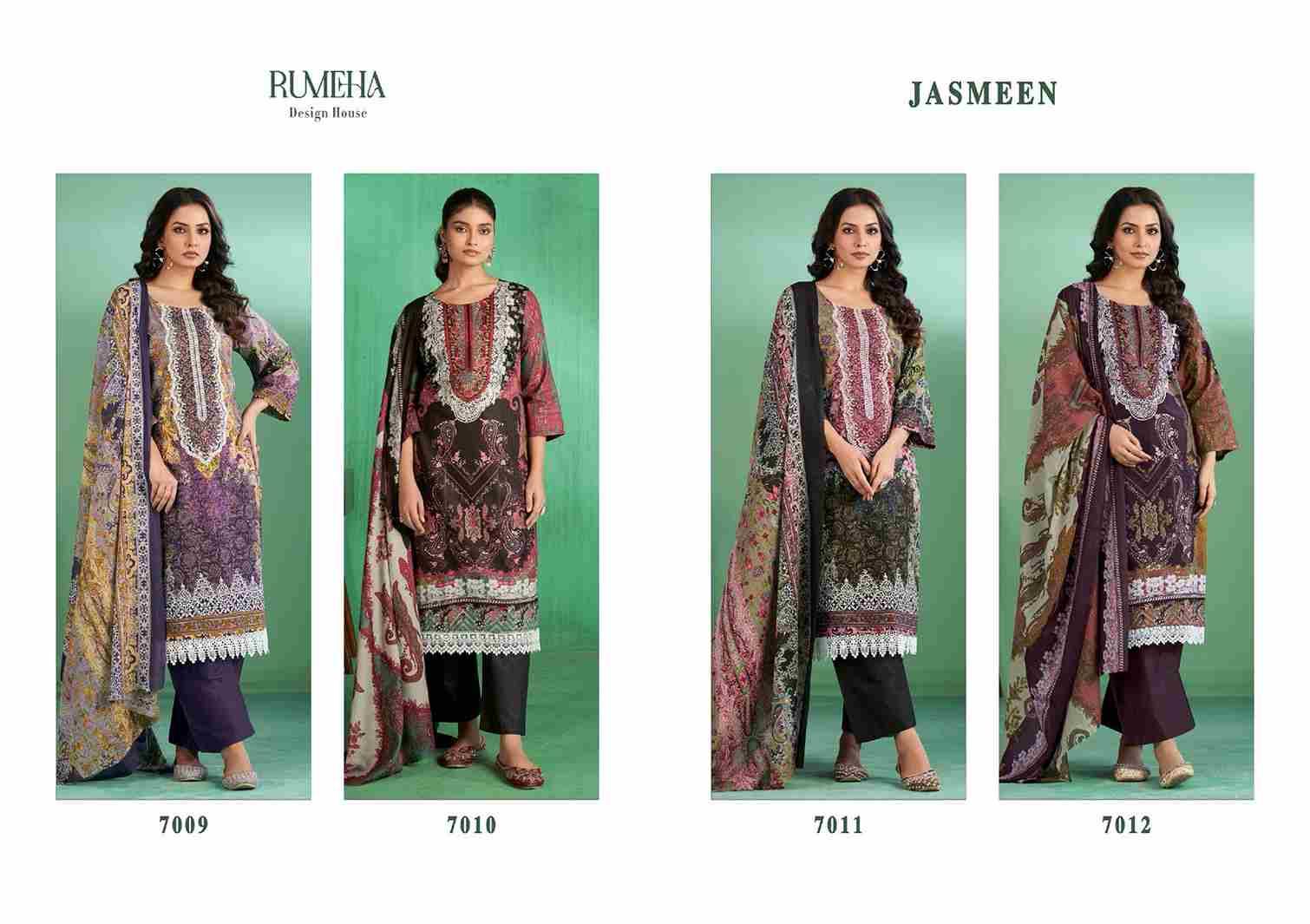 Jasmeen By Rumeha 7009 To 7012 Series Beautiful Festive Suits Stylish Fancy Colorful Casual Wear & Ethnic Wear Cotton Print Dresses At Wholesale Price