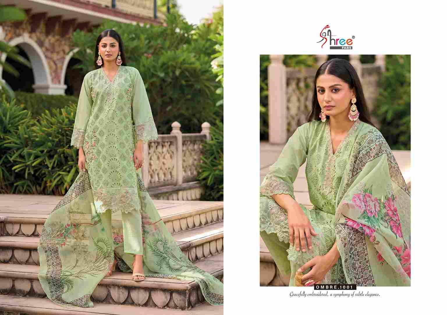 Ombre Signature By Shree Fabs 1001 To 1004 Series Designer Pakistani Suits Collection Beautiful Stylish Fancy Colorful Party Wear & Ethnic Wear Pure Viscose With Pure Cotton With Embroidery Dresses At Wholesale Price