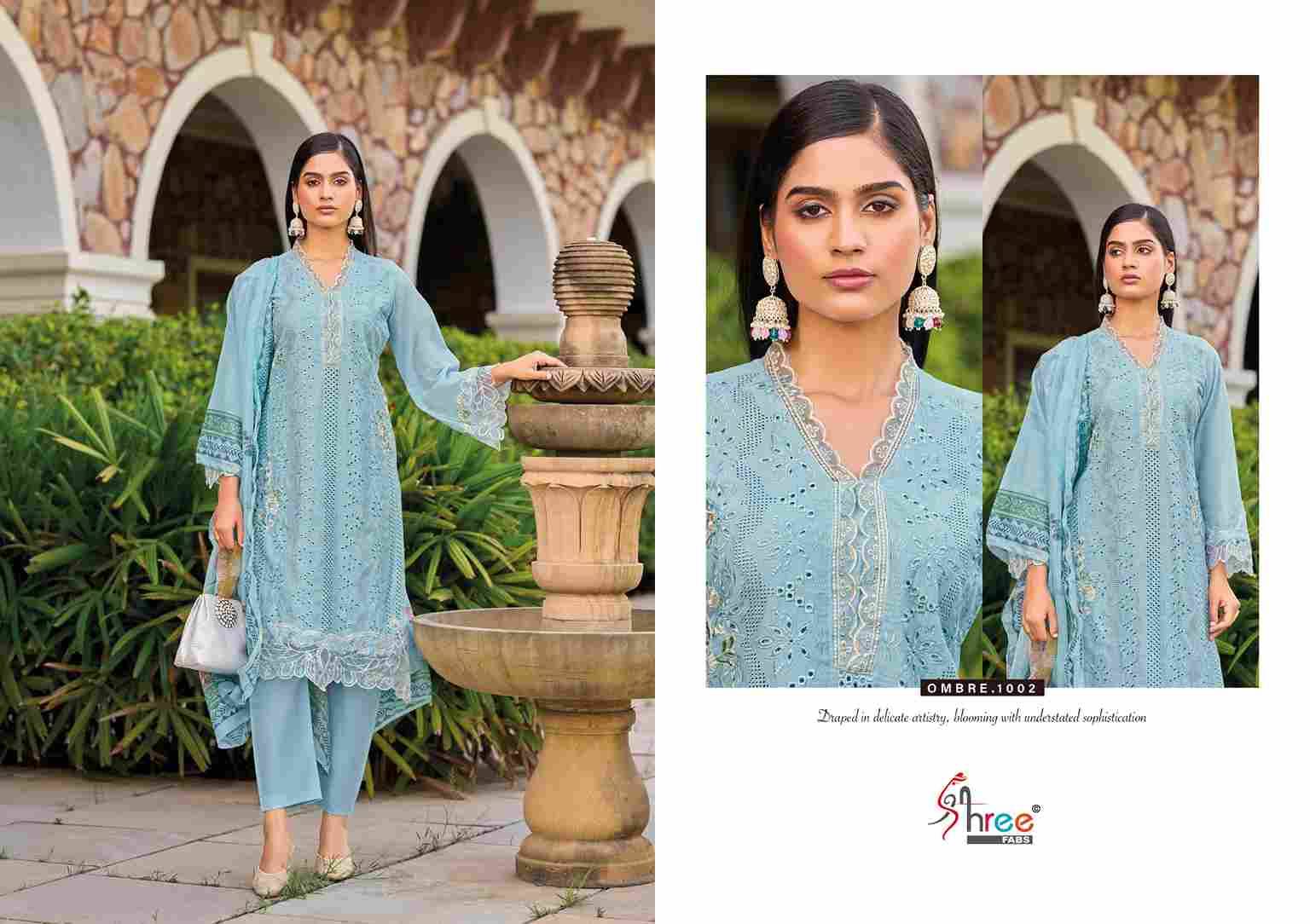 Ombre Signature By Shree Fabs 1001 To 1004 Series Designer Pakistani Suits Collection Beautiful Stylish Fancy Colorful Party Wear & Ethnic Wear Pure Viscose With Pure Cotton With Embroidery Dresses At Wholesale Price