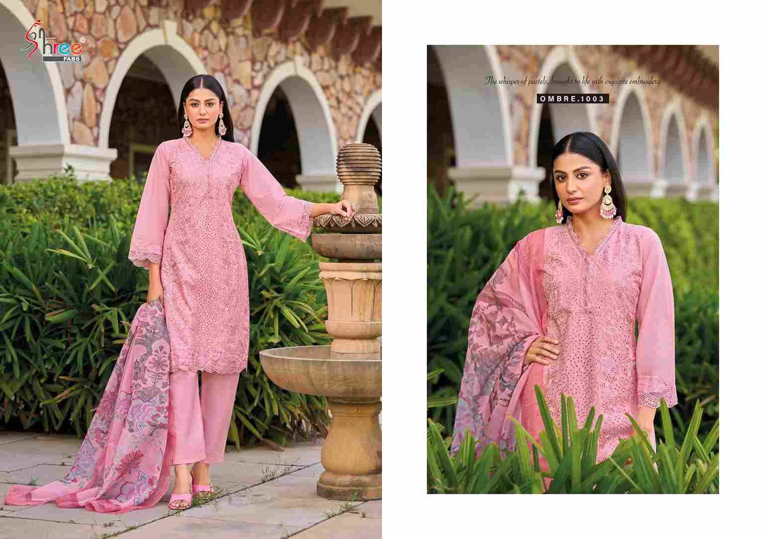 Ombre Signature By Shree Fabs 1001 To 1004 Series Designer Pakistani Suits Collection Beautiful Stylish Fancy Colorful Party Wear & Ethnic Wear Pure Viscose With Pure Cotton With Embroidery Dresses At Wholesale Price