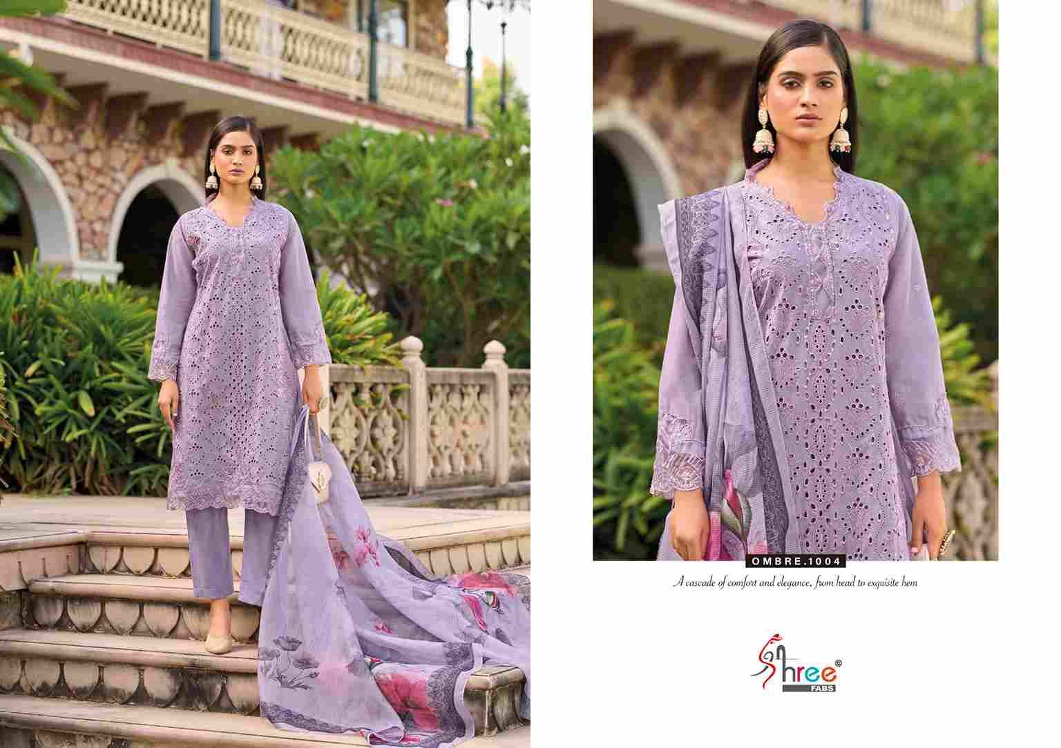 Ombre Signature By Shree Fabs 1001 To 1004 Series Designer Pakistani Suits Collection Beautiful Stylish Fancy Colorful Party Wear & Ethnic Wear Pure Viscose With Pure Cotton With Embroidery Dresses At Wholesale Price