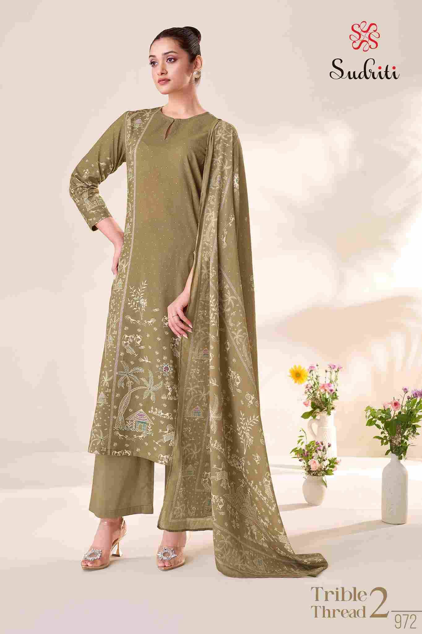 Trible Thread Vol-2 By Sudriti Beautiful Stylish Festive Suits Fancy Colorful Casual Wear & Ethnic Wear & Ready To Wear Cotton Lawn Digital Print Dresses At Wholesale Price