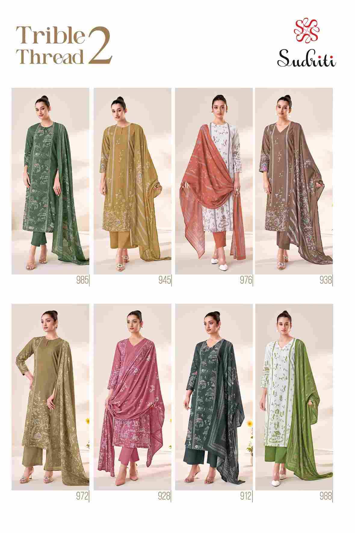 Trible Thread Vol-2 By Sudriti Beautiful Stylish Festive Suits Fancy Colorful Casual Wear & Ethnic Wear & Ready To Wear Cotton Lawn Digital Print Dresses At Wholesale Price