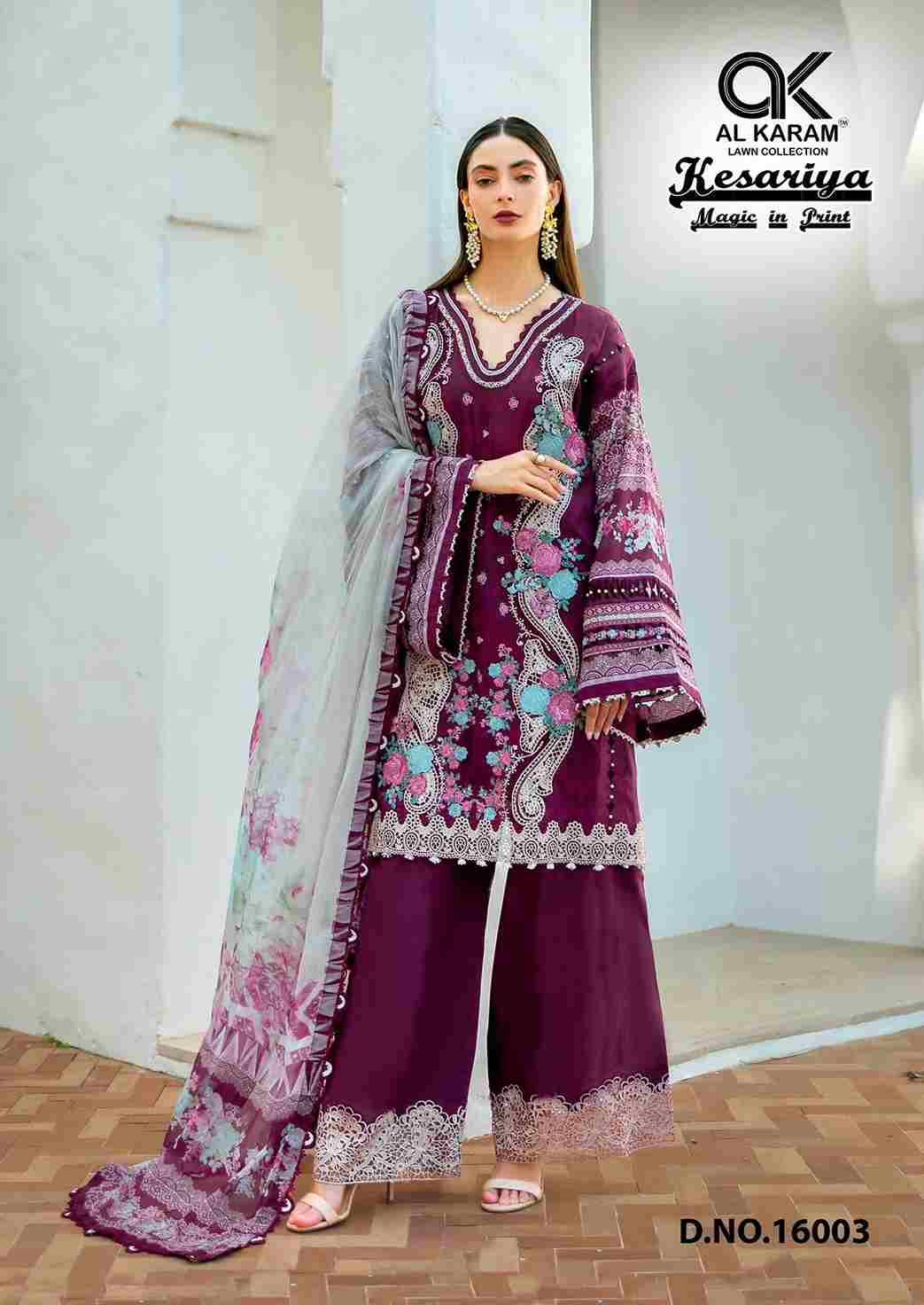 Kesariya Vol-16 By Al Karam Lawn Collection 16001 To 16006 Series Beautiful Festive Suits Colorful Stylish Fancy Casual Wear & Ethnic Wear Pure Cambric Embroidered Dresses At Wholesale Price