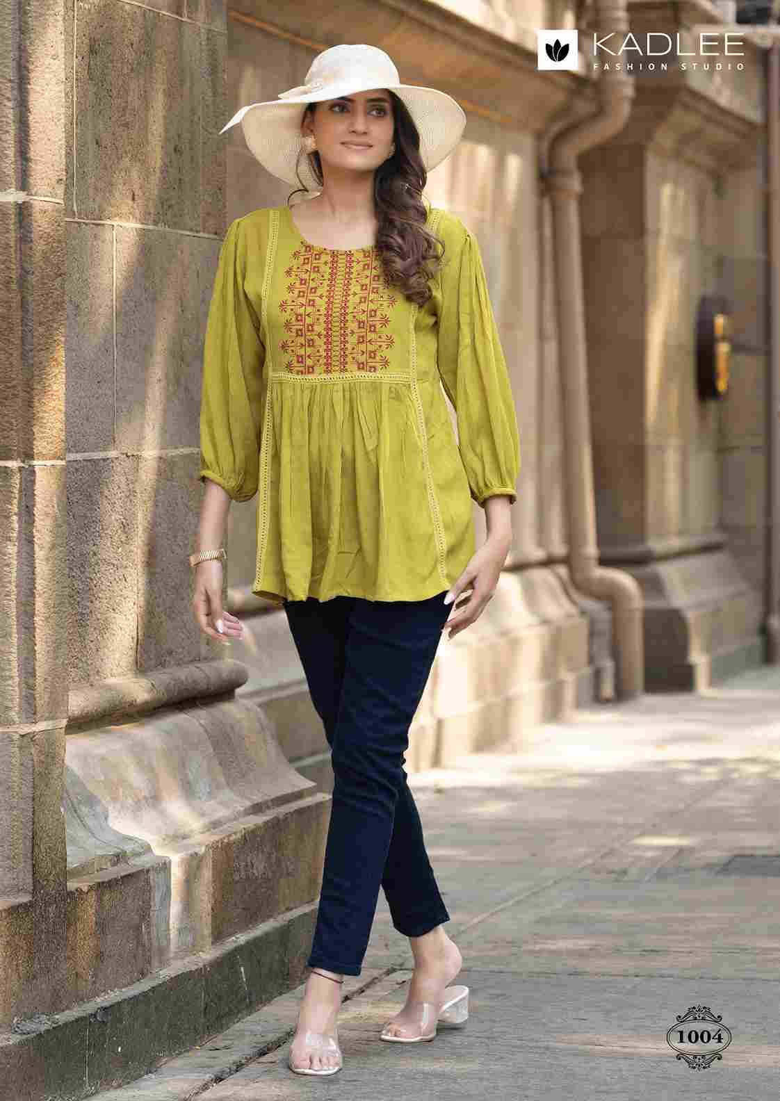 Crystal By Kadlee 1001 To 1006 Series Designer Stylish Fancy Colorful Beautiful Party Wear & Ethnic Wear Collection Heavy Rayon Slub Tops At Wholesale Price