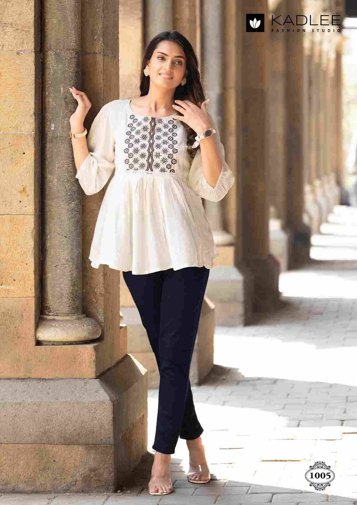 Crystal By Kadlee 1001 To 1006 Series Designer Stylish Fancy Colorful Beautiful Party Wear & Ethnic Wear Collection Heavy Rayon Slub Tops At Wholesale Price