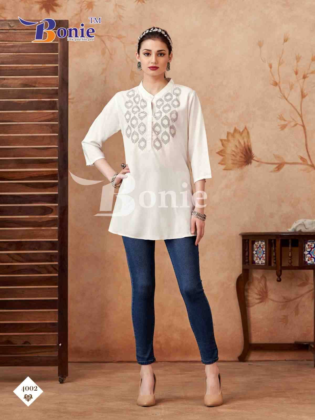 Berkha Vol-4 By Bonie 1001 To 1006 Series Designer Stylish Fancy Colorful Beautiful Party Wear & Ethnic Wear Collection Rayon Tops At Wholesale Price