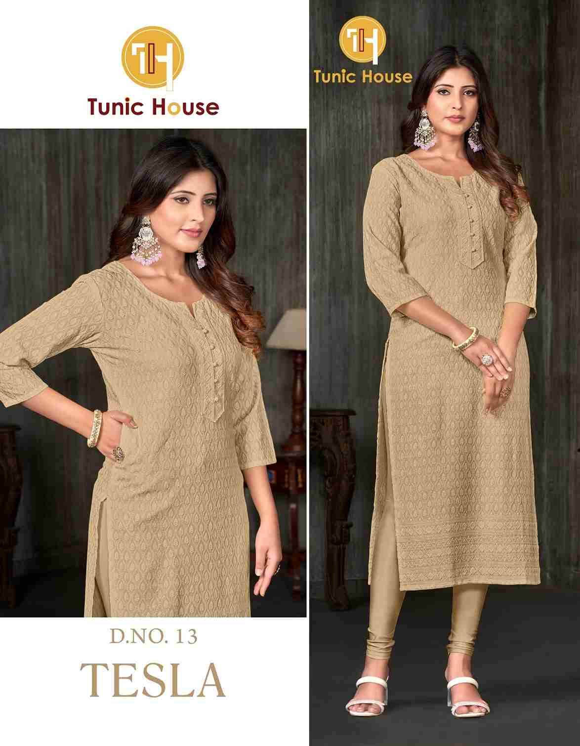 Tesla By Tunic House 01 To 13 Series Designer Stylish Fancy Colorful Beautiful Party Wear & Ethnic Wear Collection Viscose Rayon Print Kurtis At Wholesale Price