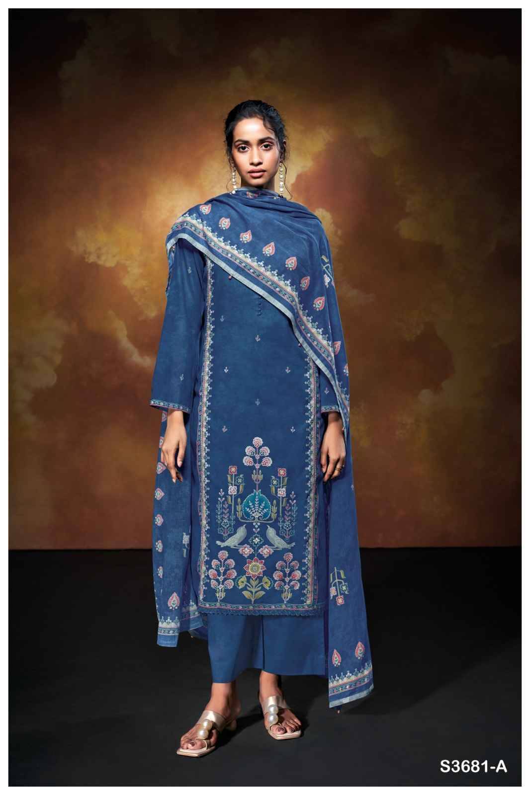 Zuleika-3681 By Ganga Fashion 3681-A To 3681-D Series Beautiful Festive Suits Colorful Stylish Fancy Casual Wear & Ethnic Wear Pure Mal Dresses At Wholesale Price