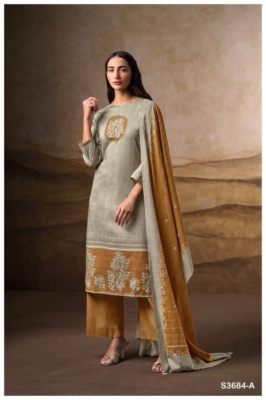 Rosyra-3684 By Ganga Fashion 3684-A To 3684-D Series Beautiful Festive Suits Colorful Stylish Fancy Casual Wear & Ethnic Wear Cotton Dresses At Wholesale Price