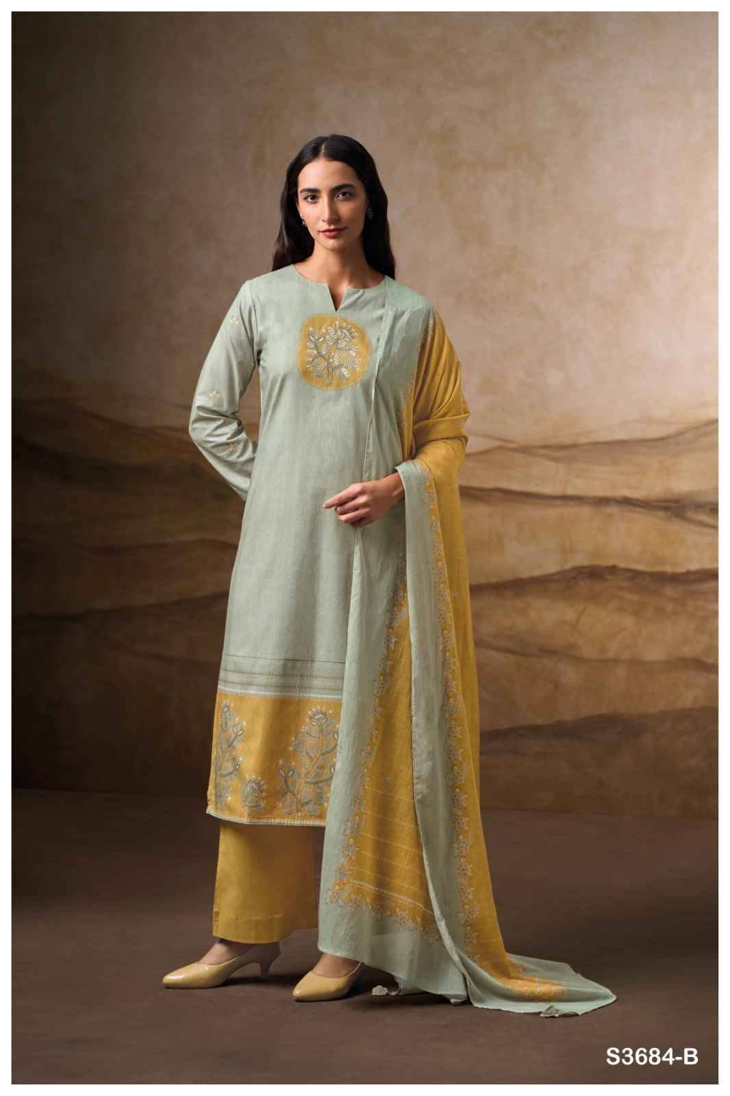 Rosyra-3684 By Ganga Fashion 3684-A To 3684-D Series Beautiful Festive Suits Colorful Stylish Fancy Casual Wear & Ethnic Wear Cotton Dresses At Wholesale Price